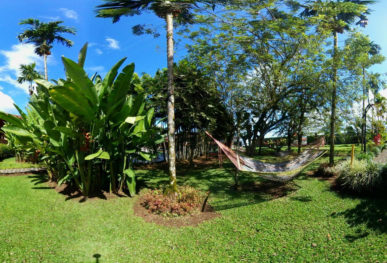 Arenal Backpackers Resort La Fortuna Kültér fotó A hammock in the garden of the University of the South Pacific